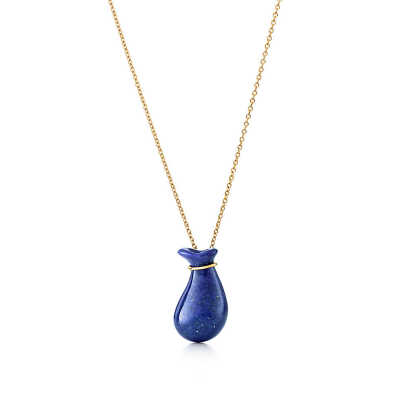 Elsa Peretti® Bottle jug pendant in lapis lazuli on an 18k gold chain