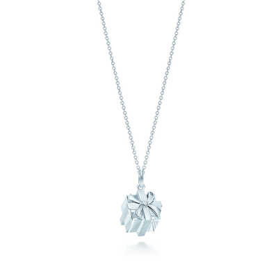 Bow Box charm in sterling silver and rock crystal. Tiffany &amp;amp; Co.