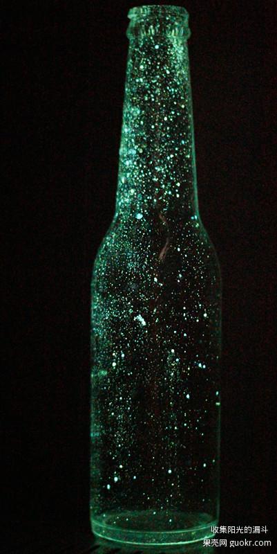 星空瓶，利用废旧啤酒瓶做的