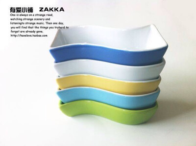 【有爱小铺】 杂货zakka 家居 波浪陶瓷餐具创意小碗