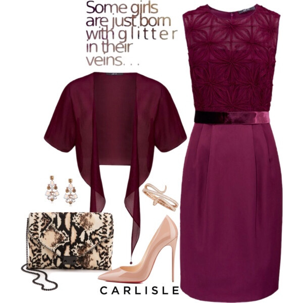 Carlisle: Cranberry cocktail dress with bolero