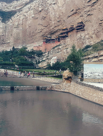 山西悬空寺。