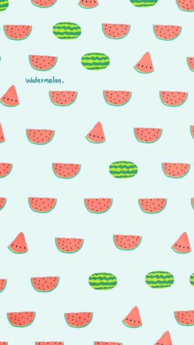iPhone壁纸 平铺 西瓜和草莓 水果系列