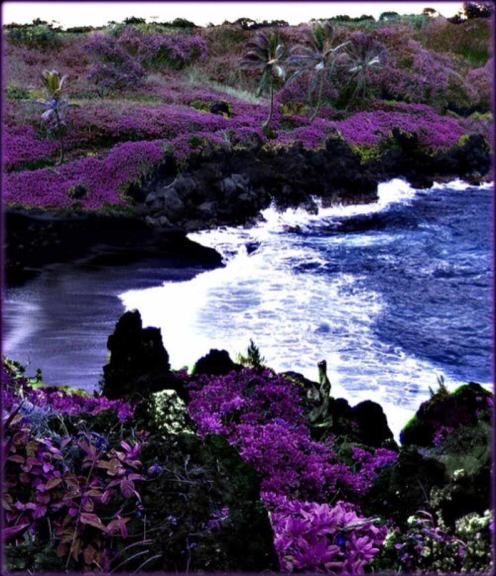 REAL.. yes.. Wow --Black sand beach Hawaii ... 黑沙滩 夏威夷