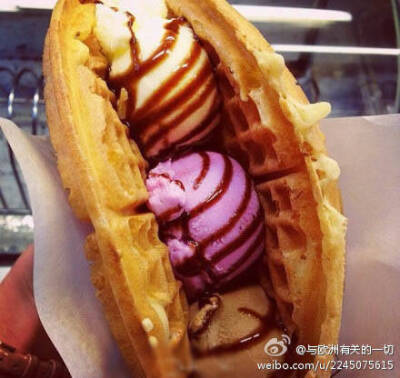 拿在手上吃的Ice Cream Waffle