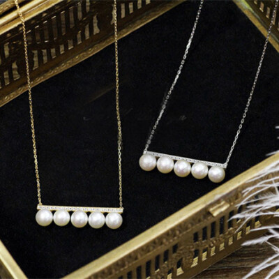 INK 平衡系列 925银镀金 锆石配淡水珍珠项链 毛衣链 TASAKI