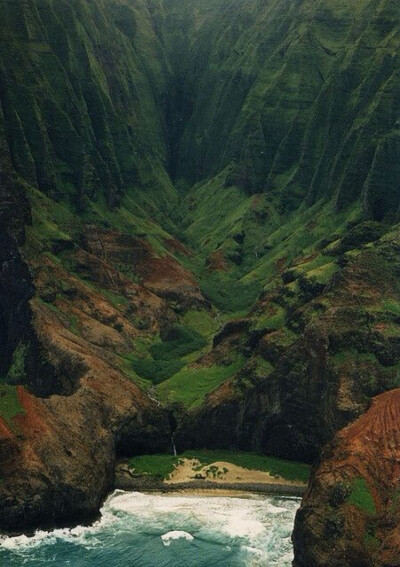 火山 海滩 夏威夷