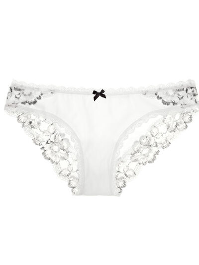 Cheekini Panty (Ivory and Black Cross Dye Lace) by Victoria's Secret -- $14.50