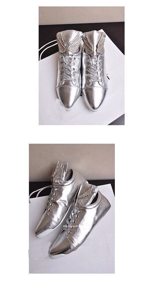 天使翅膀羊皮镶钻女鞋