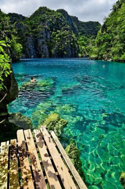 菲律宾的某岛屿Kayangan Lake, Coron Islands, Palawan, Philippines