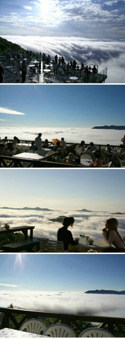 据说是离天国最近的咖啡厅。北海道云海Terrace~