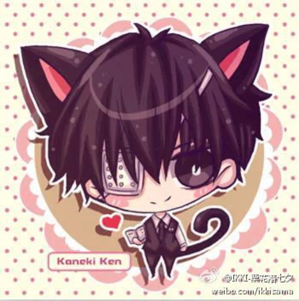 东京食尸鬼。Q版黑发金木头像。