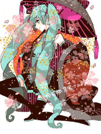 VOCALOID 初音未来 曲绘 美图 动漫 插画 v家 和服 和风 古装 miku 花纹 古典