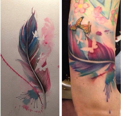 小小羽毛，文身