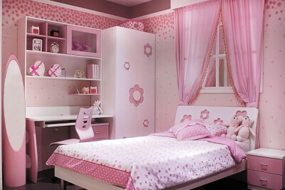 粉色系，公主卧室