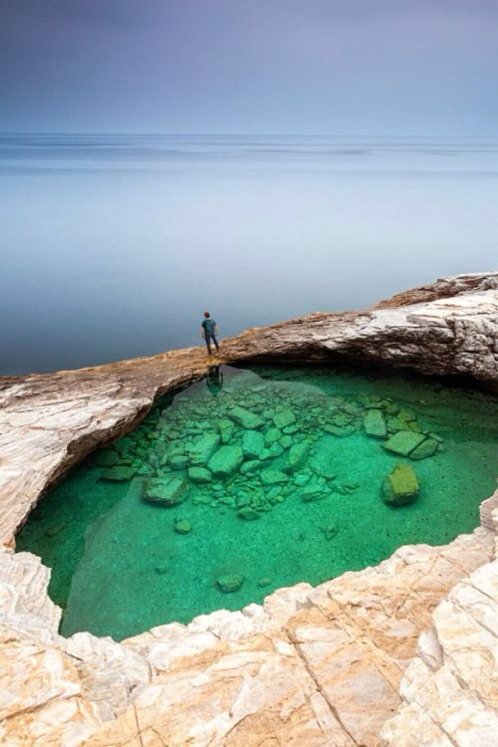 这个著名希腊海滩天然泳场Green Hole | Greece by Evgeni Dinev