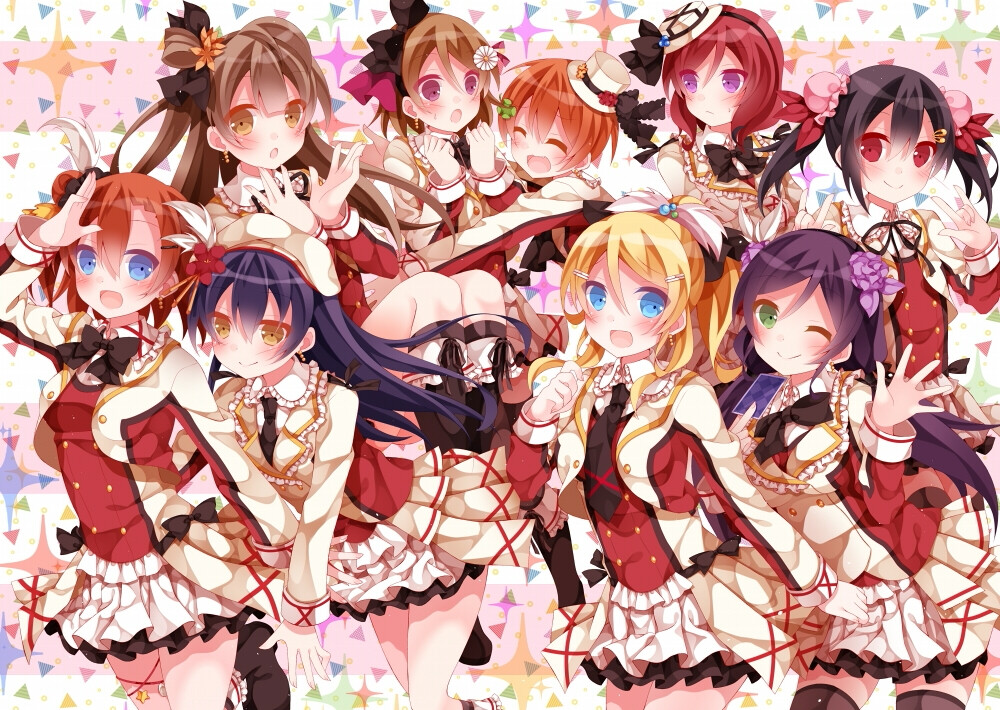 μ＇s by：モグ 动漫 插画 Pixiv lovelive 高坂穗乃果 南小鸟 田园海未 洵濑绘里 东条希 西木野真姬 星空凛 小泉花阳 矢泽妮可