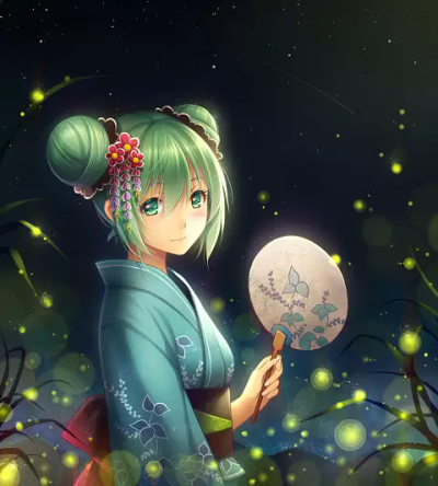 原创TID member ID: 418969 P站pixiv *Vocaloid *初音ミク 団扇 浴衣ミク VOCALOID1000users入り なにこれ綺麗