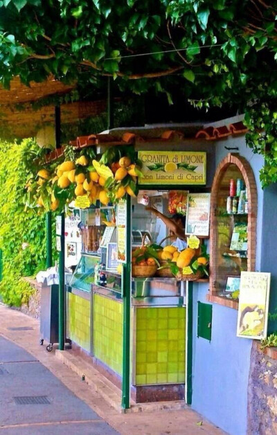意大利卡普里岛的柠檬冰沙店