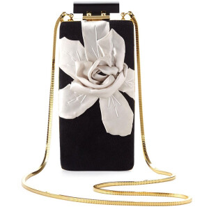 Lanvin Vertical Floral Velvet Minaudiere