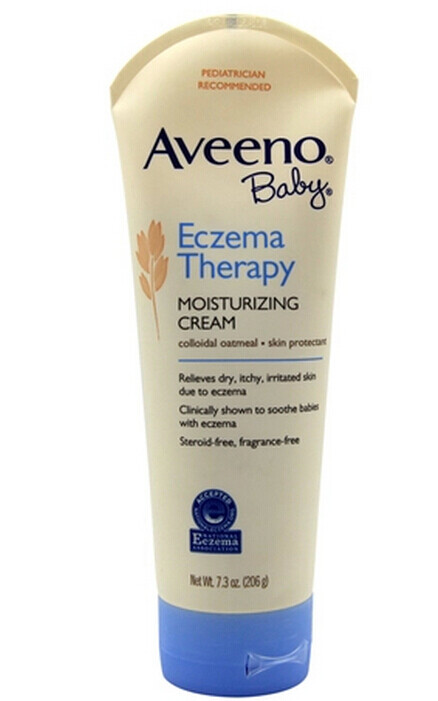 艾维诺/ Aveeno Baby纯天然保湿乳霜 206g 含有安抚肌肤的天然燕麦成分，针对于湿疹所造成的皮肤干 燥，水分流失特别有效，长效保湿达24小时。临床证明这款乳霜可以减少因湿疹引起的皮肤干燥，干裂，并能够给肌肤带来全天的保湿。特别的温和配方，适用于 新生儿和敏感肌肤的婴儿 http://www.haitaotiantang.com/product/content/201404/583.html