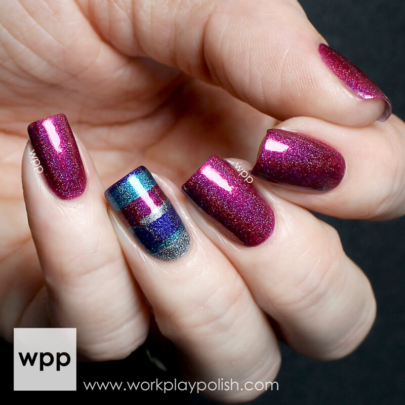 I Love Nail Polish (ILNP) Molly…wow. You’re probably tired of hearing me say how much I like berry shades of polish. Add some ultra-sparkly holo and I’m sold. The finish is absolutely gorgeous! This one makes my heart melt. LOL.