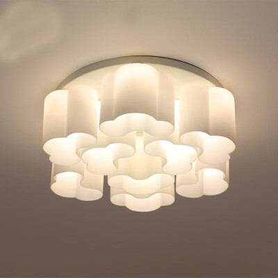 吉臣 卧室艺术圆形花朵吸顶灯 客厅现代简约创意吸顶灯 玻璃灯罩