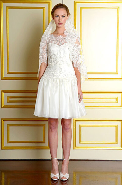 Marchesa Bridal Fall 2015。玛切萨2015秋冬纽约婚纱发布。