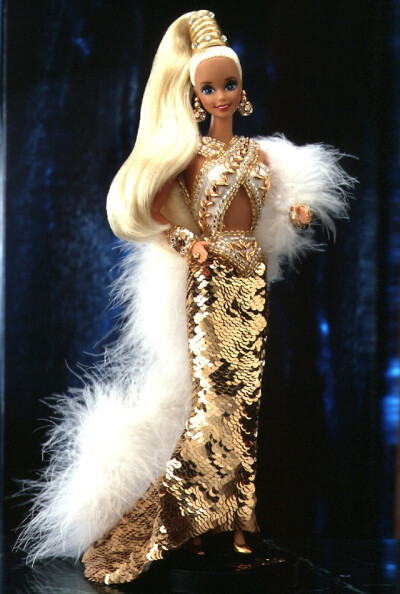 芭比娃娃 1990限量版 Bob Mackie Gold Barbie® Doll