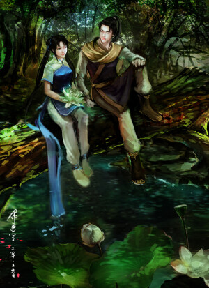 仙剑奇侠传系列 李逍遥 赵灵儿 古风古韵 古装美人 手绘言情风 小说 美腻 素材 壁纸