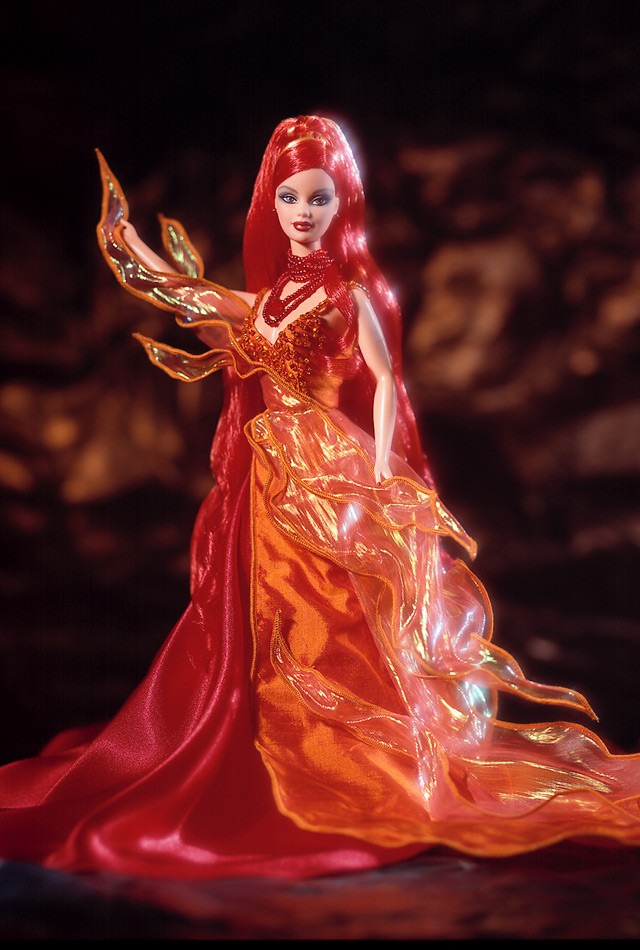 芭比娃娃 2000限量版 dancing fire64 barbie03 doll 火【价格79.