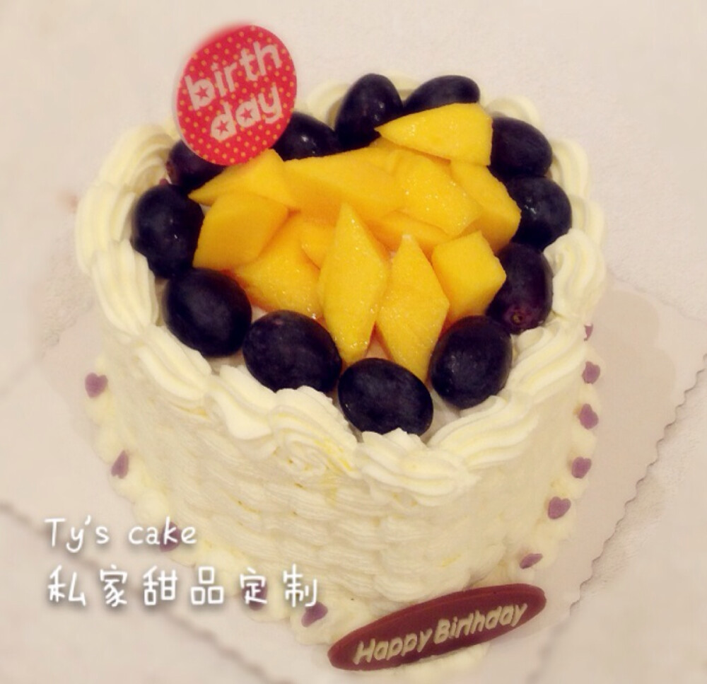 水果爱心蛋糕