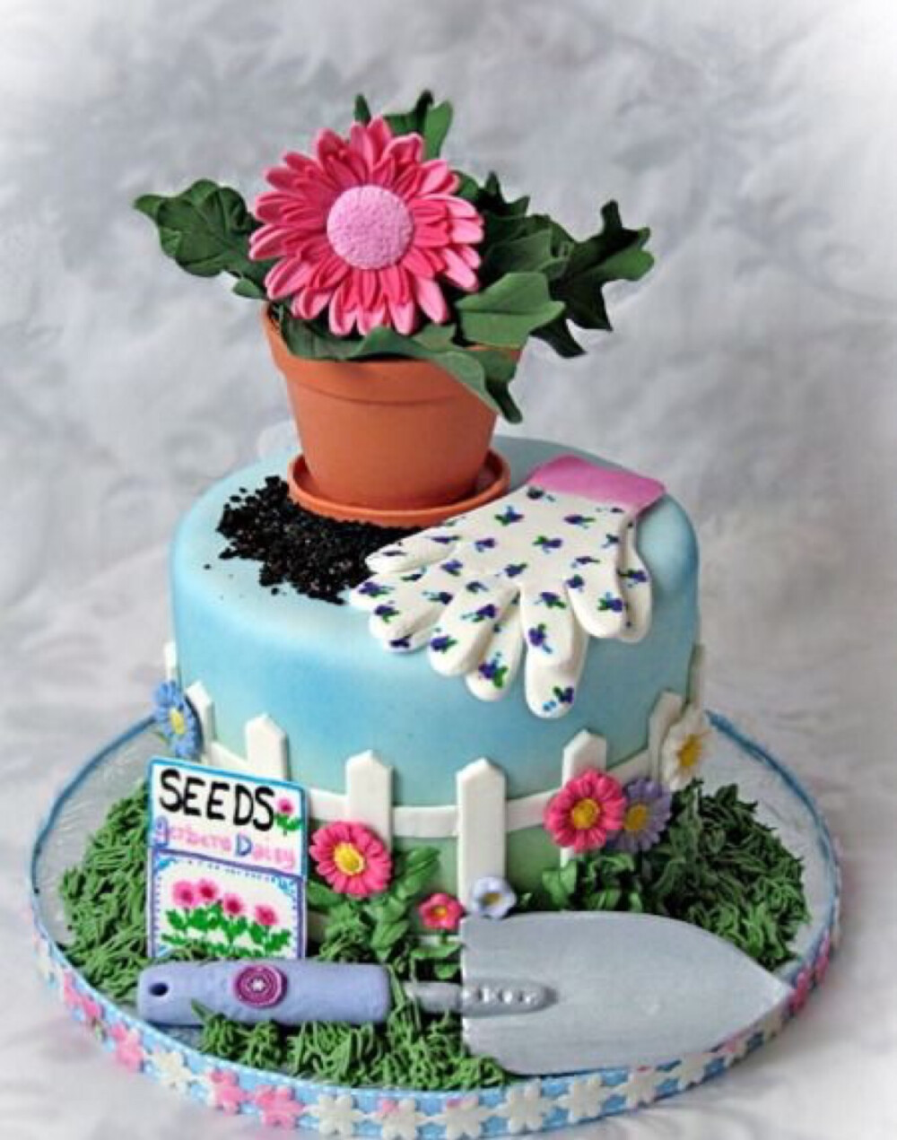 翻糖 蛋糕 生日 派对 创意 鲜花