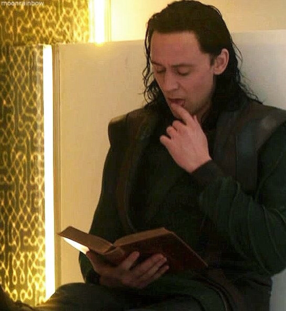 Loki is reading.