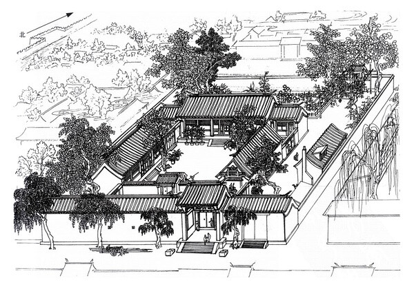 郑希成绘【世代祖居进士第】 西城区复兴门内察院胡同23号 2002年7月31日 此宅为古典文学大师叶嘉滢女士的祖宅，其曾祖为武官，祖父、伯父均为名医，大门上原挂有“进士第”之匾。门内影壁上挂有“华佗在世”、“立起沉痀”等四块匾。 可惜这座保存完好的建筑，2002年8月8日被拆除。