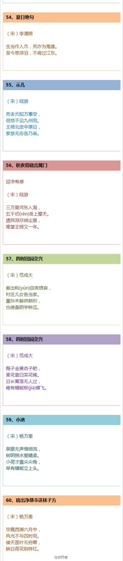 8孩子必须要背诵的70首古诗，大人也可以温故下，收下学习。 .~(〃ω〃)