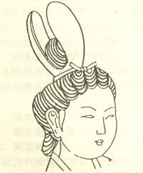 宋代女子髻发戴高冠（河南偃师沟砖刻）