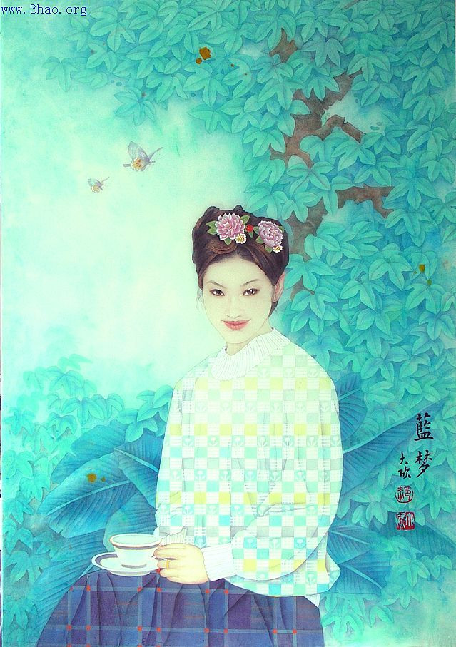 郝大欣，女，1955 年出生，山东聊城人。1982年毕业於河南大学美术系油画专业，获文学士学位。1995年在天津美术学院国画系研修工笔重彩人物。1996年至1997年 研修於中国美术学院、中央美术学院国画系。1998年结业於文化部首届重彩画高研班。现为上海商学院艺术系教授，中国美术家协会会员、上海市美术家协会会 员。长期从事中国画工笔重彩人物画的研究和创作。