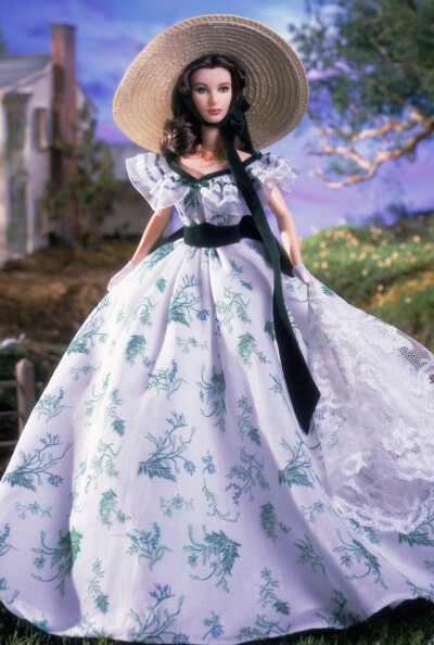 芭比娃娃 2001限量版 Scarlett O’Hara™ Doll Barbecue at Twelve Oaks™ 费雯丽 飘 乱世佳人 好莱坞【价格79美元】