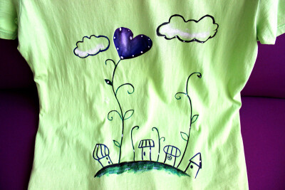 画在衣服上简单的画