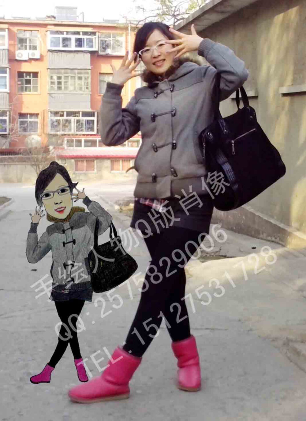 手绘 人物 卡通 彩铅