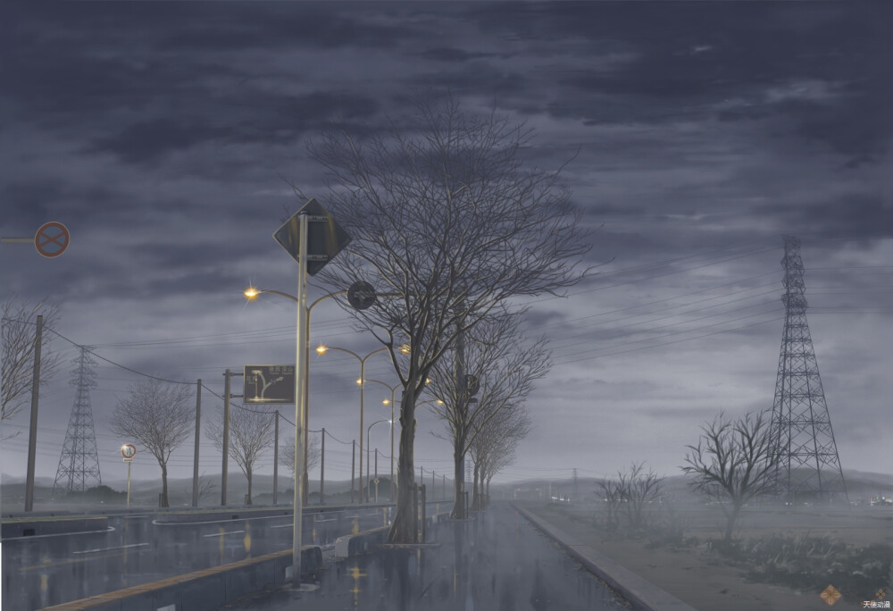 『二次元风景』「雨天」 rain gray