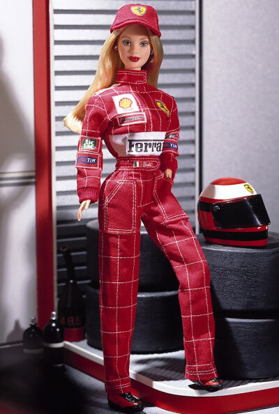 芭比娃娃 2000限量版 Scuderia Ferrari Barbie® Doll 法拉利