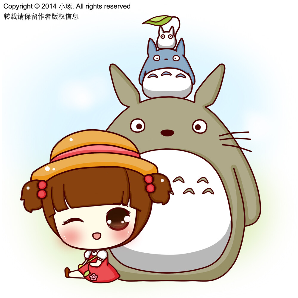 龙猫滋滋壁纸头像插画手绘q版