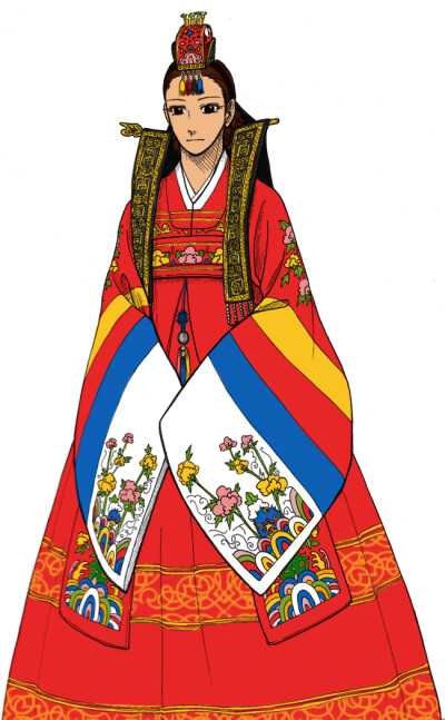 【韩】Soyeon Lee的韩国传统服饰插画 李氏王朝公主礼服