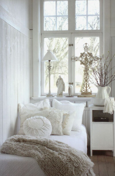 简约纯净的白色调卧室 室内 家居设计 装修装潢参考