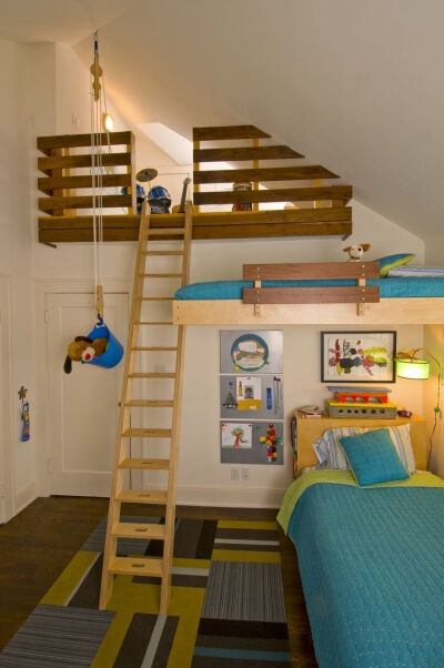 小户型打造阁楼式儿童房 卧室 室内 家居设计装修装潢参考