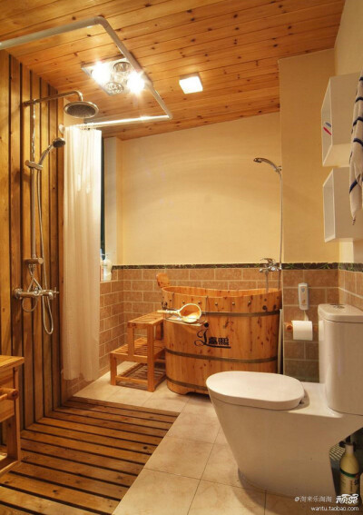 木质色调的质感浴室卫生间设计 室内设计 家居 装修参考