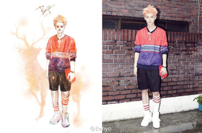 插画师Benyo的EXO fashion style【鹿晗】