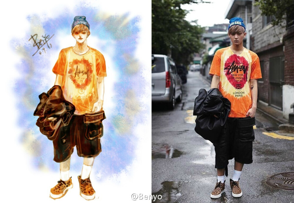 插画师Benyo的EXO fashion style【Tao】